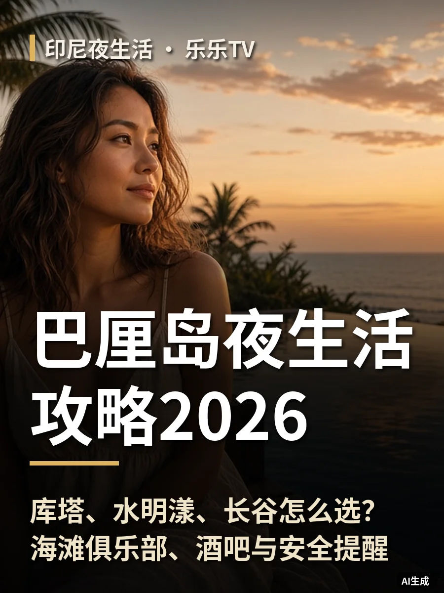 巴厘岛夜生活攻略2026：库塔、水明漾、长谷怎么选？海滩俱乐部、酒吧与安全提醒